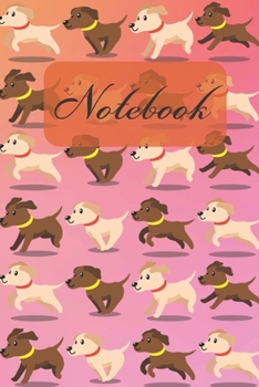 Notebook: Cute Brown Chocolate & Yellow Cream Labrador Retriever Puppies Running - Dogs Diary Journal , Book Gifts For Dad Mom Friends Kids Teens 6x9" 120 Pages (Lovely Dog Notebook)