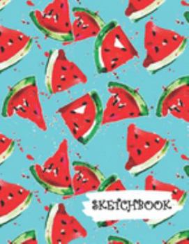 Sketchbook: Tasty Red and Green Watermelon Fun Framed Drawing Paper Notebook