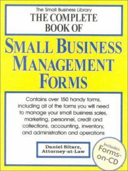 Paperback The Complete Book of Small Business Management Forms (The Small Business Library) Book