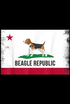Beagle Republic: Beagle Republic with Distressed Flag and Beagle Dog Journal/Notebook Blank Lined Ruled 6x9 100 Pages