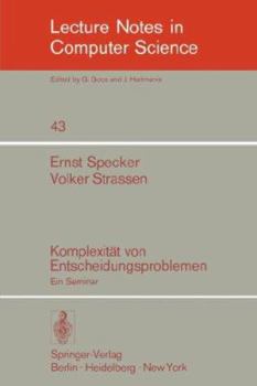 Paperback Komplexität Von Entscheidungsproblemen: Ein Seminar [German] Book