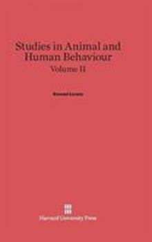 Hardcover Studies in Animal and Human Behaviour, Volume II Book