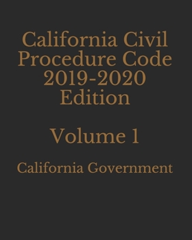Paperback California Civil Procedure Code 2019 Edition Volume 1 Book
