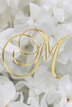 M Journal: A Monogram M Initial Capital Letter Notebook For Writing And Notes: Great Personalized Gift For All First, Middle, Or Last Names (Yellow Gold Lilac Flower Floral Print)