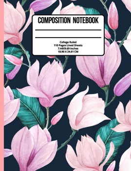 Paperback Composition Notebook College Ruled: Flower 100 Pages Book