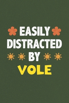 Easily Distracted By Vole: Vole Lovers Funny Gifts Dot Grid Journal Notebook 6x9 120 Pages