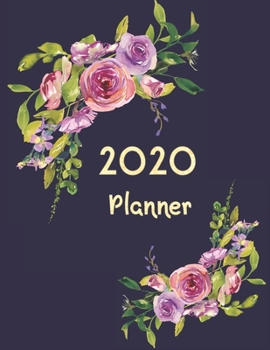 Paperback Planner 2020: Peach Pink Roses Weekly and Monthly Planner Large 8.5 x 11 Weekly Agenda January 2020 To December 2020 Calendar Schedu Book