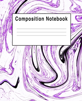 Composition Notebook: Black & Purple Abstract Swirls