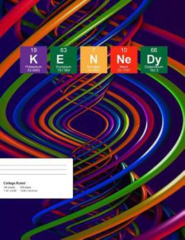 Kennedy: Kennedy Composition Notebook, Personalised Name Notebook, Periodic Table Style Science Fan Notebook, Future Chemist Notebook, 7.44" x 9.69" College Ruled Paper With 200 Pages