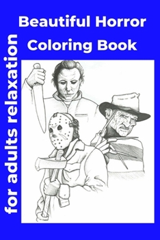 Paperback Beautiful Horror Coloring Book for adults relaxation [Large Print] Book