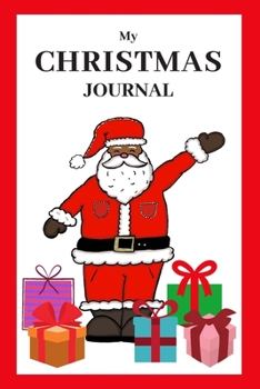 Paperback Christmas Journal: 123 Page 6 x 9 inch Lined Notebook, Featuring Black Santa Book