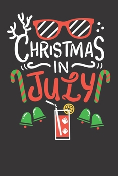 Paperback Notebook: Christmas In July Summer Beach Vacation Dot Grid 6x9 120 Pages Book