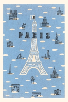 Paperback Vintage Journal Eiffel Tower and Various Paris Motifs Book