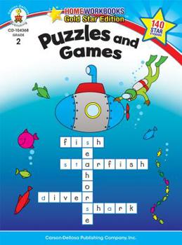 Paperback Puzzles and Games, Grade 2: Gold Star Edition Book
