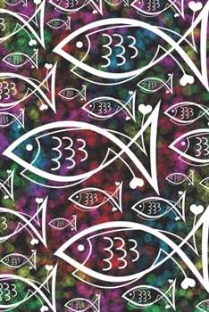 Notebook: Fish symbol, Christian symbols, jesus fish symbol, spiritual diary, notebook with fish. Format A5, 120 pages, discreet light grey lined.