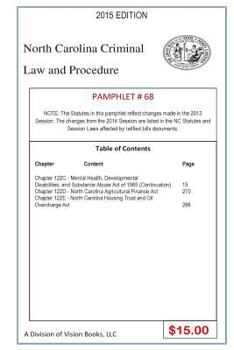 Paperback North Carolina Criminal Law and Procedure-Pamphlet 68 Book