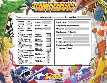 Xcrawl Crawl Classics 0-Level Scratch-Off Character Sheets