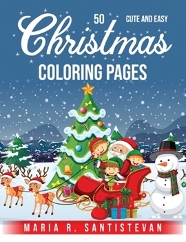 Paperback 50 Cute and Easy Christmas Coloring Pages Book