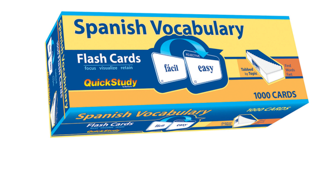 Cards Spanish Vocabulary Flash Cards (1000 Cards): A Quickstudy Reference Tool Book