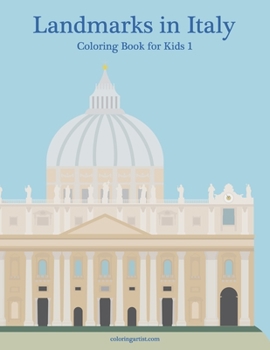 Paperback Landmarks in Italy Coloring Book for Kids 1 Book