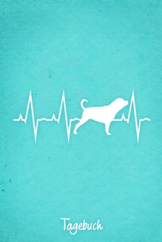 Tagebuch: Türkises liniertes Rottweiler Hunde Journal Herzschlag ca DIN A5 weiß liniert 110 Seiten (German Edition)