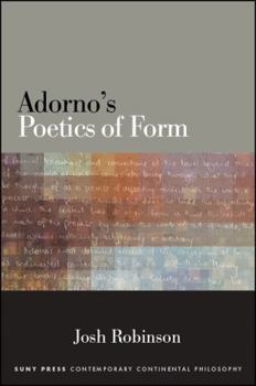 Paperback Adorno's Poetics of Form Book