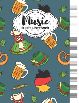 Paperback Music Sheet Notebook: Blank Staff Manuscript Paper with Germany Themed Cover Design Book