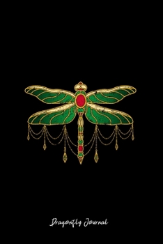 Journal: Dot Grid Journal - Dragonfly Pin Golden Brooch Cute Insect  Christmas Gift - Black Dotted Diary, Planner, Gratitude, Writing, Travel, Goal, Bullet Notebook