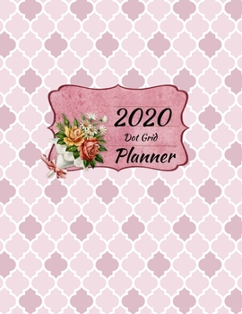 Paperback Dot Grid Planner: Pink Lattice Cover - Diary agenda half-done for you - Dotted Grid Journal with Calendar Book