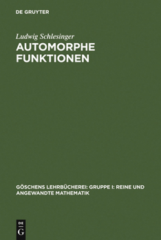 Hardcover Automorphe Funktionen [German] Book