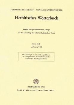 Hardcover Hethitisches Worterbuch: Band II: E [German] Book