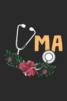 MA: Arzthelferin Stethoskop Aquarellfarbe Blume Krankenschwester Notizbuch liniert DIN A5 - 120 Seiten für Notizen, Zeichnungen, Formeln | Organizer Schreibheft Planer Tagebuch