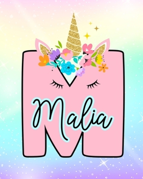 Malia: Girls Unicorn Journal to Write In Personalized Journal