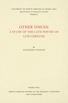 Paperback Other Voices: A Study of the Late Poetry of Luis Cernuda Book