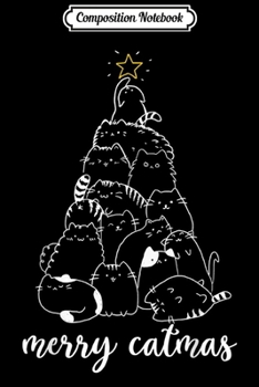 Composition Notebook: Merry Catmas Funny Cats Christmas Tree Lights Xmas Gift  Journal/Notebook Blank Lined Ruled 6x9 100 Pages