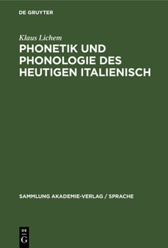 Hardcover Phonetik Und Phonologie Des Heutigen Italienisch [German] Book