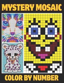 Mystery Mosaic Color By Number: New 50 Page Easy Large Print Mystery Mosaic Coloring Book for Adults, Seniors and Beginners (Large Print Mystery Mosai