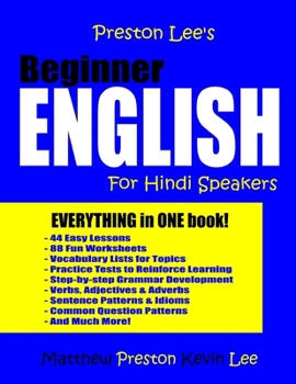 Paperback Preston Lee's Beginner English For Hindi Speakers Book