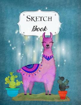 Sketch Book: Llama Sketchbook Scetchpad for Drawing or Doodling Notebook Pad for Creative Artists Blue Purple