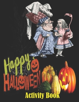 Paperback Happy Halloween Activity Book: Great Gift Children, Coloring Page, Maze Page With Solution , Soduko With Solution, Word Search, For Kids Ages 4-8 ( 1 Book