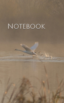 Paperback Notebook: Swan Taking Off Mist At Sunrise Book