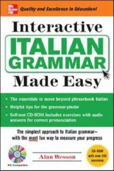 Paperback Italian Grammar Made Easy [With CDROM] [Italian] Book