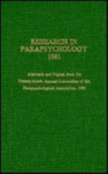 Paperback Research in Parapsychology 1981 Book