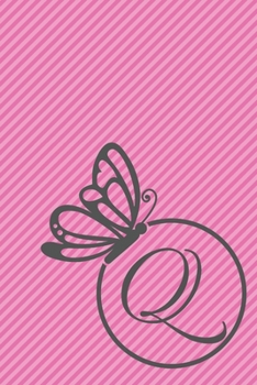 Paperback Q: Initial Q Monogram Notebook Journal Gift Circular Butterfly design Book