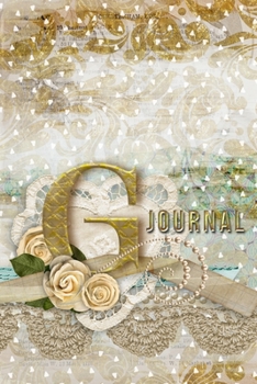 Paperback G Journal: Letter G Initial Monogram Lined Notebook - Flower and Heart Cream Book