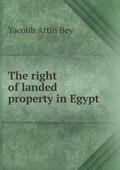 Paperback The right of landed property in Egypt Book