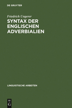 Hardcover Syntax der englischen Adverbialien [German] Book