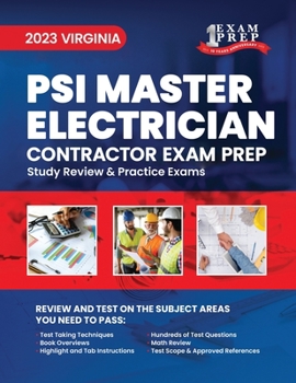 Paperback 2023 Virginia PSI Master Electrician Contractor Exam Prep: 2023 Study Review & Practice Exams Book