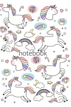 Paperback Notebook: Cute Rainbow Unicorn Homework Book Notepad Notebook Composition and Journal Gratitude Dot Diary Book