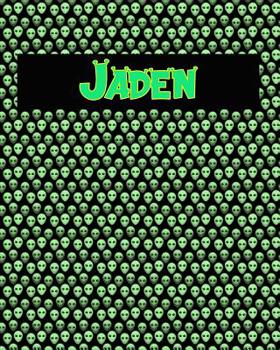 Paperback 120 Page Handwriting Practice Book with Green Alien Cover Jaden: Primary Grades Handwriting Book